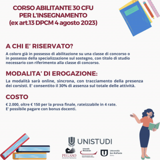 Abilitazione scuola secondaria 30 CFU - per abilitati - 1