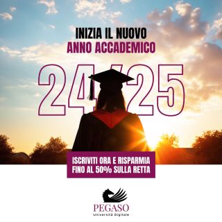 Unipegaso - Iscrizioni aperte - Con Pegaso risparmi fino al 50% sulla retta universitaria